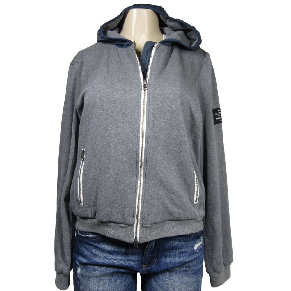ECOALF upcycled Gray Hoodie L Sweatshirt Jacket Sustainable Athleisure Full Zip